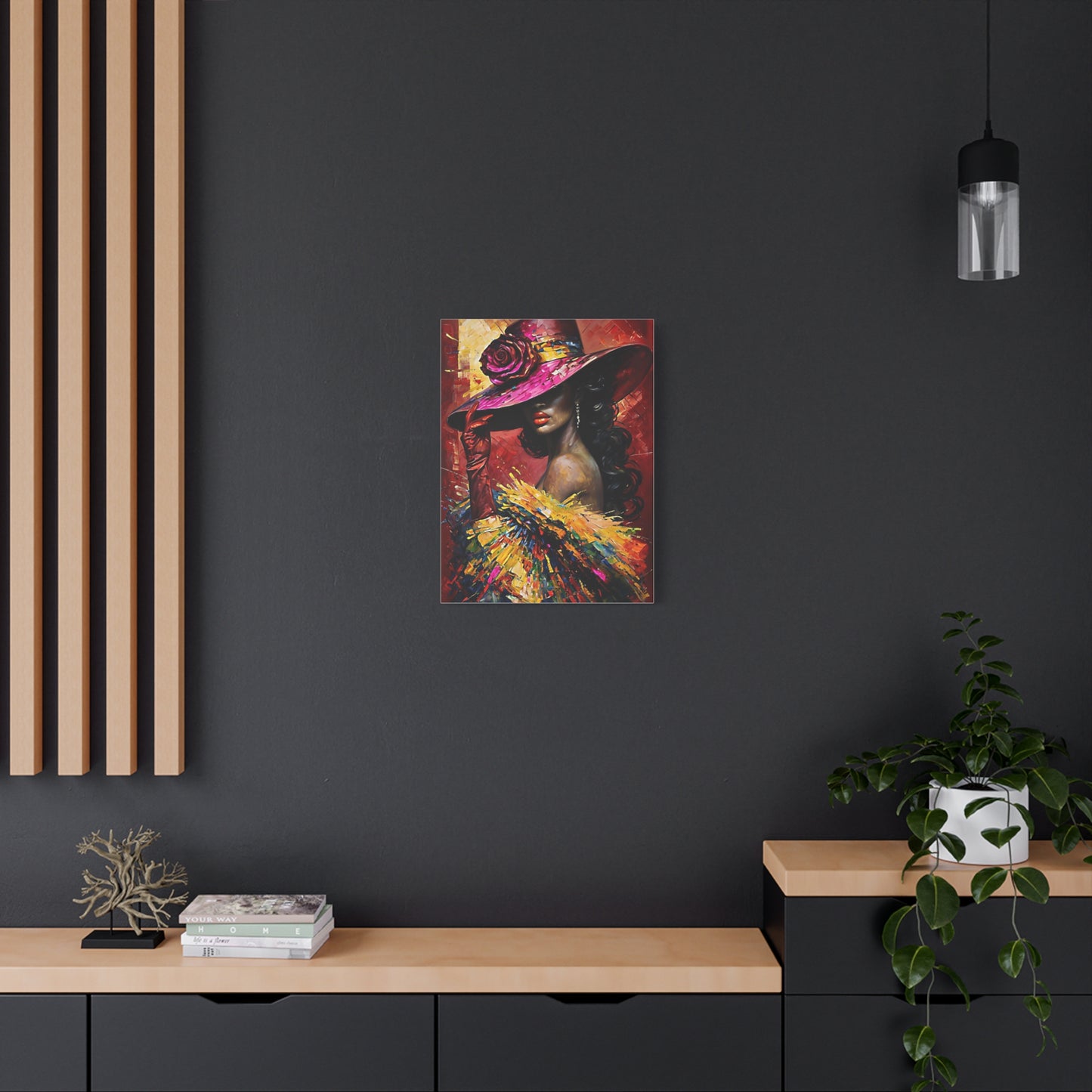 Canvas Wall Art Lady Wearing Cap