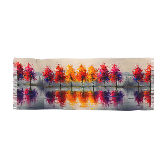 Vibrant Autumn Scarf, Lightweight Layering Accessory, Fall Fashion, Gift for Her, Cozy Autumn Vibes, Nature-Inspired Wrap