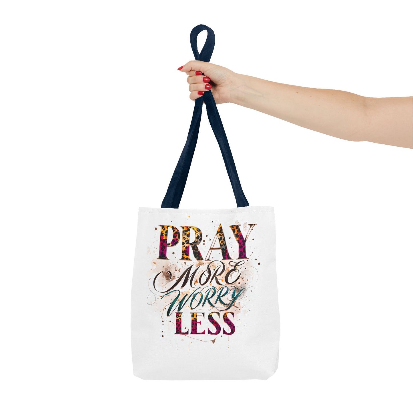 Inspirational Tote Bag - Pray More Worry Less, Motivational Gift, Everyday Use, Eco-Friendly Bag, Affirmation Bag, Prayer Tote