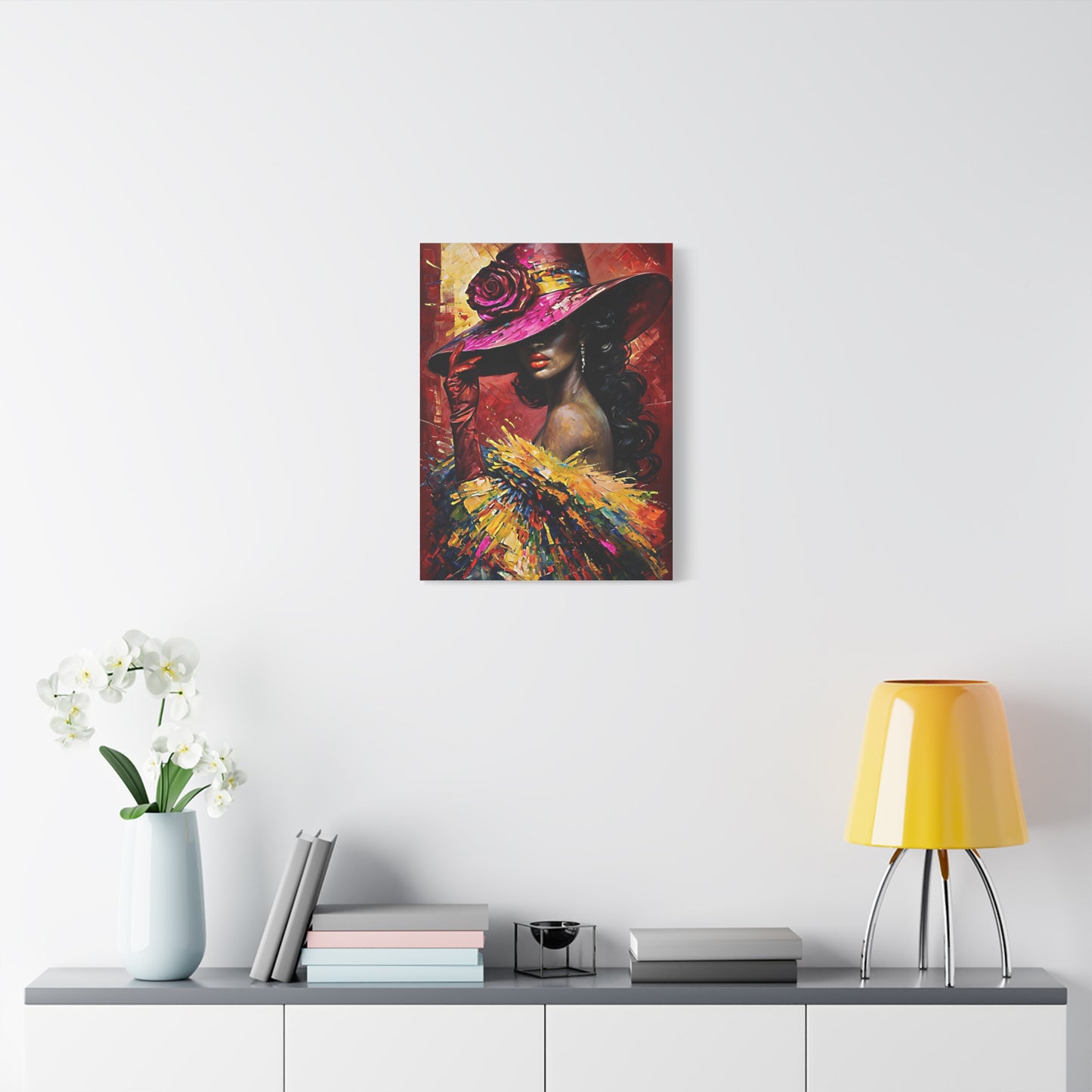 Canvas Wall Art Lady Wearing Cap