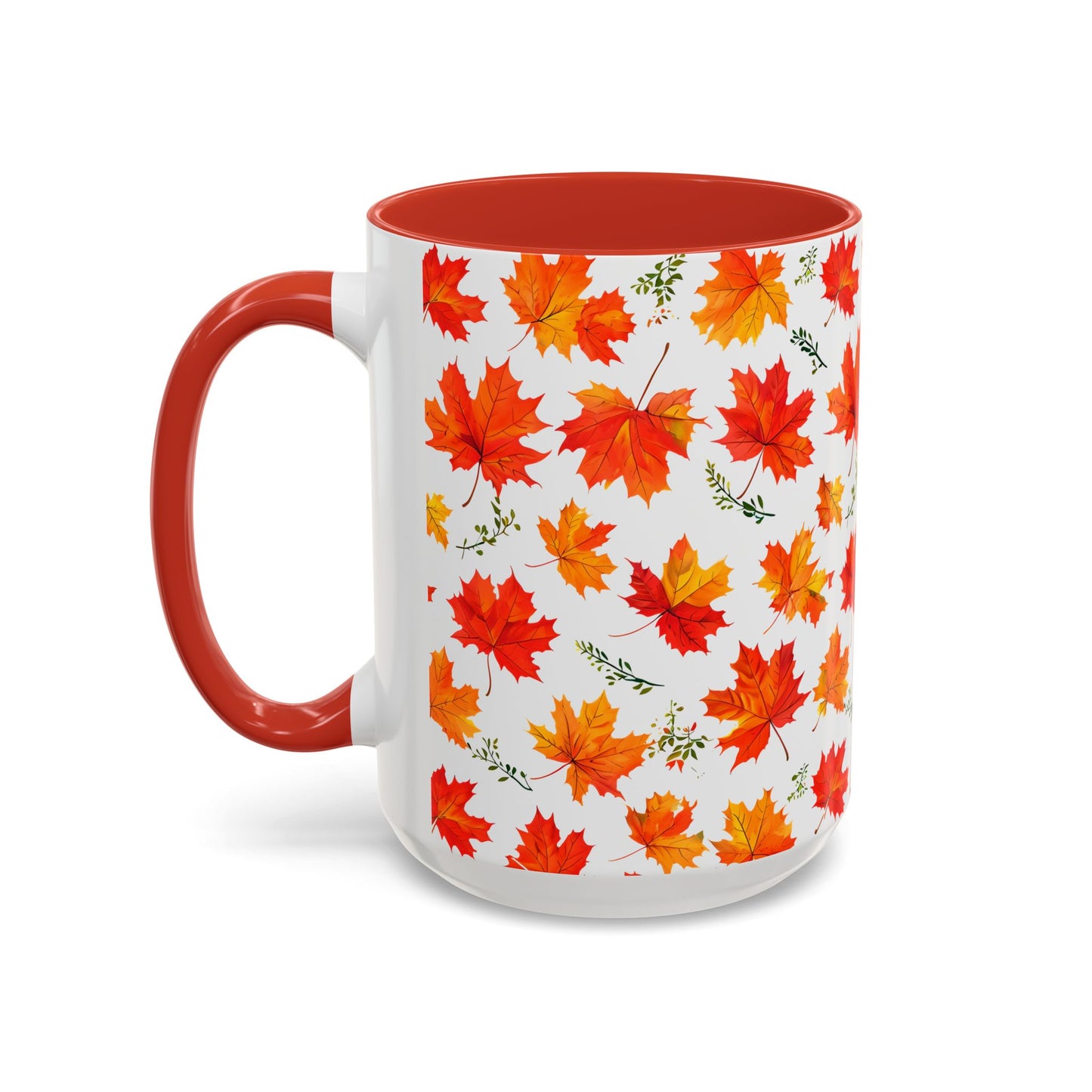 Autumn Leaves Coffee Mug, Fall Decor, Thanksgiving Gift, Hot Beverage Cup, Seasonal Drinkware