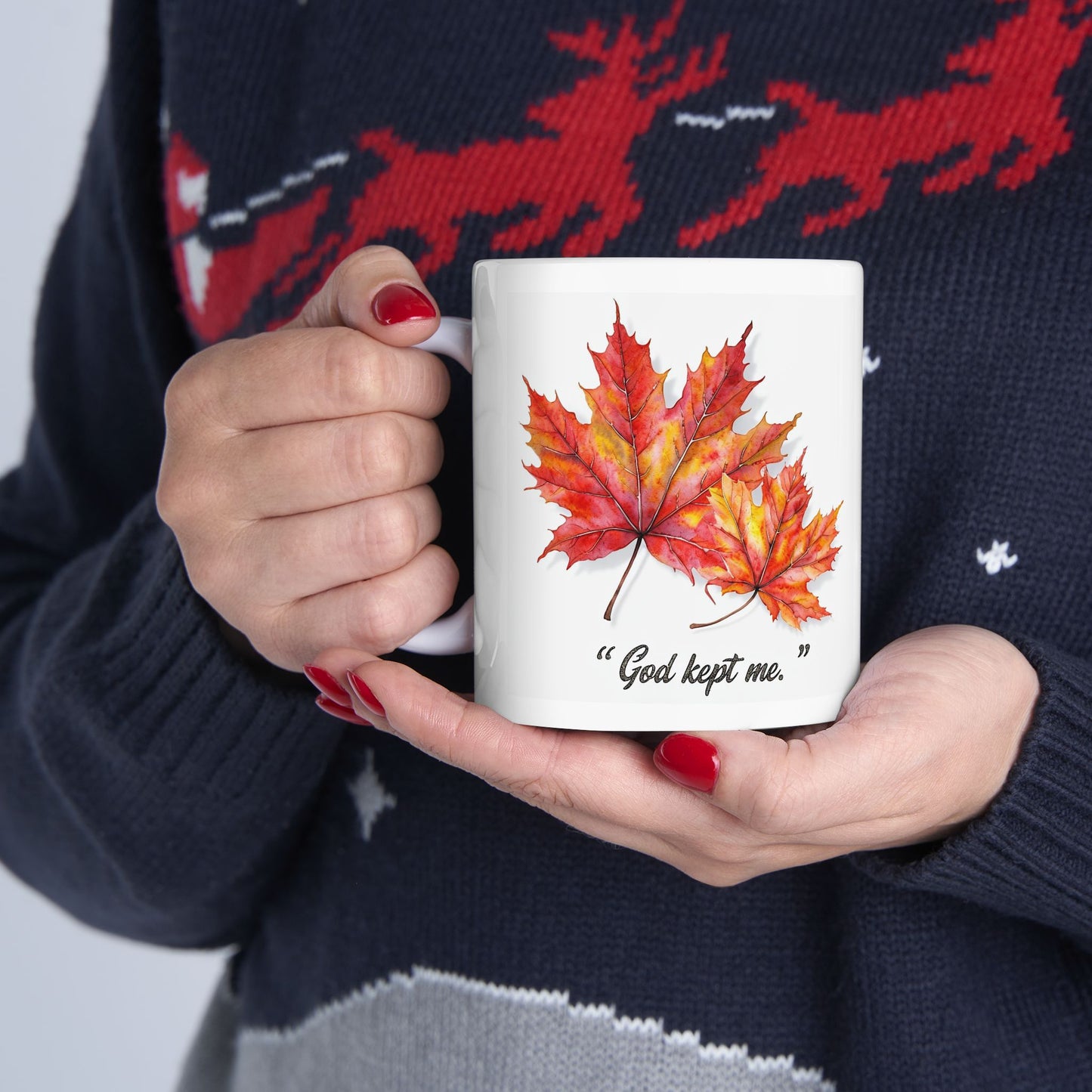 Autumn Leaf Ceramic Mug, Cozy Coffee Cup, Fall Decor, Gift for Nature Lovers, Seasonal Mug, Thanksgiving Gift