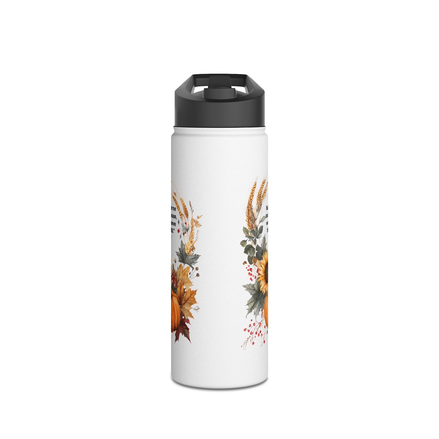 Floral Stainless Steel Water Bottle, Eco-friendly Hydration, Sunflower Design, Travel Mug, Gift for Nature Lovers, Outdoor Gear