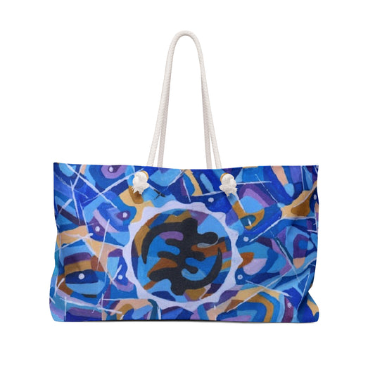 Colorful Weekender Bag - Bohemian Travel Tote, Beach Bag, Gym Bag, Unique Art Design, Gift for Her