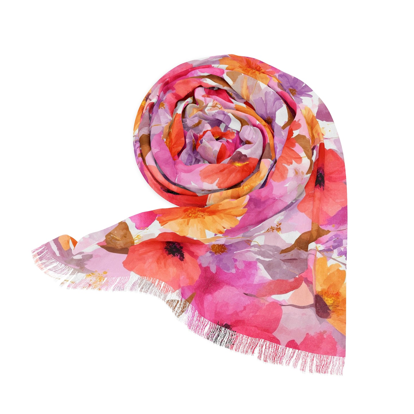 Floral Lightweight Scarf, Bohemian Wrap, Spring Fashion Statement, Beach Cover-up, Gift for Her, Accessory for All Occasions