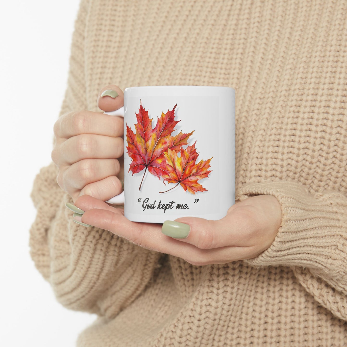 Autumn Leaf Ceramic Mug, Cozy Coffee Cup, Fall Decor, Gift for Nature Lovers, Seasonal Mug, Thanksgiving Gift