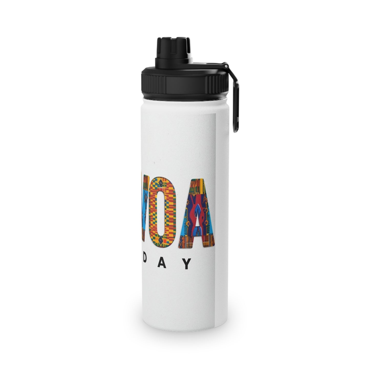 Artistic Stainless Steel Water Bottle - Colorful Afrocentric Design, Stylish Sports Lid, Eco-Friendly Hydration, Travel Accessory,