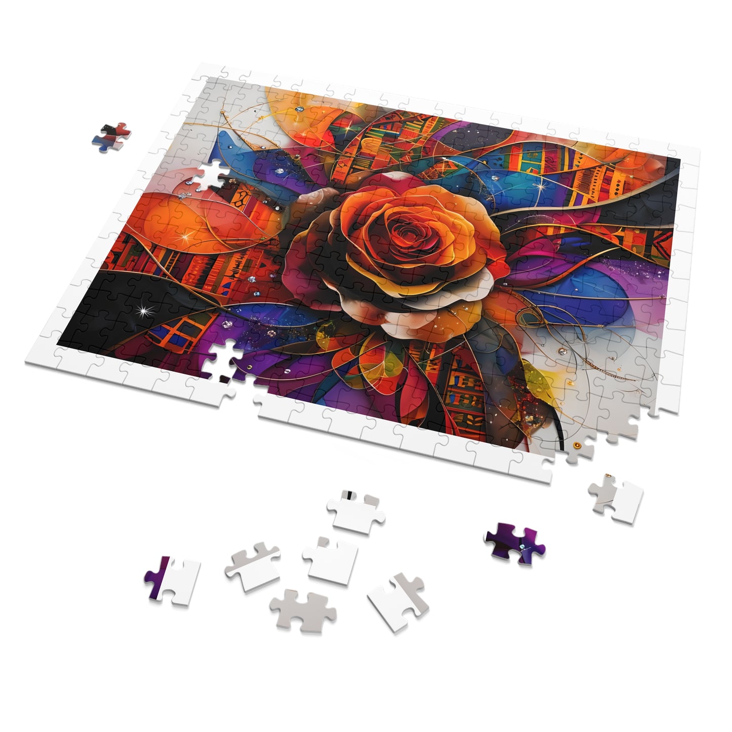 Vibrant Floral Jigsaw Puzzle with Tin - Perfect Gift for Puzzle Lovers, Home Decor, Family Activities, Game Night, Unique Gift Idea