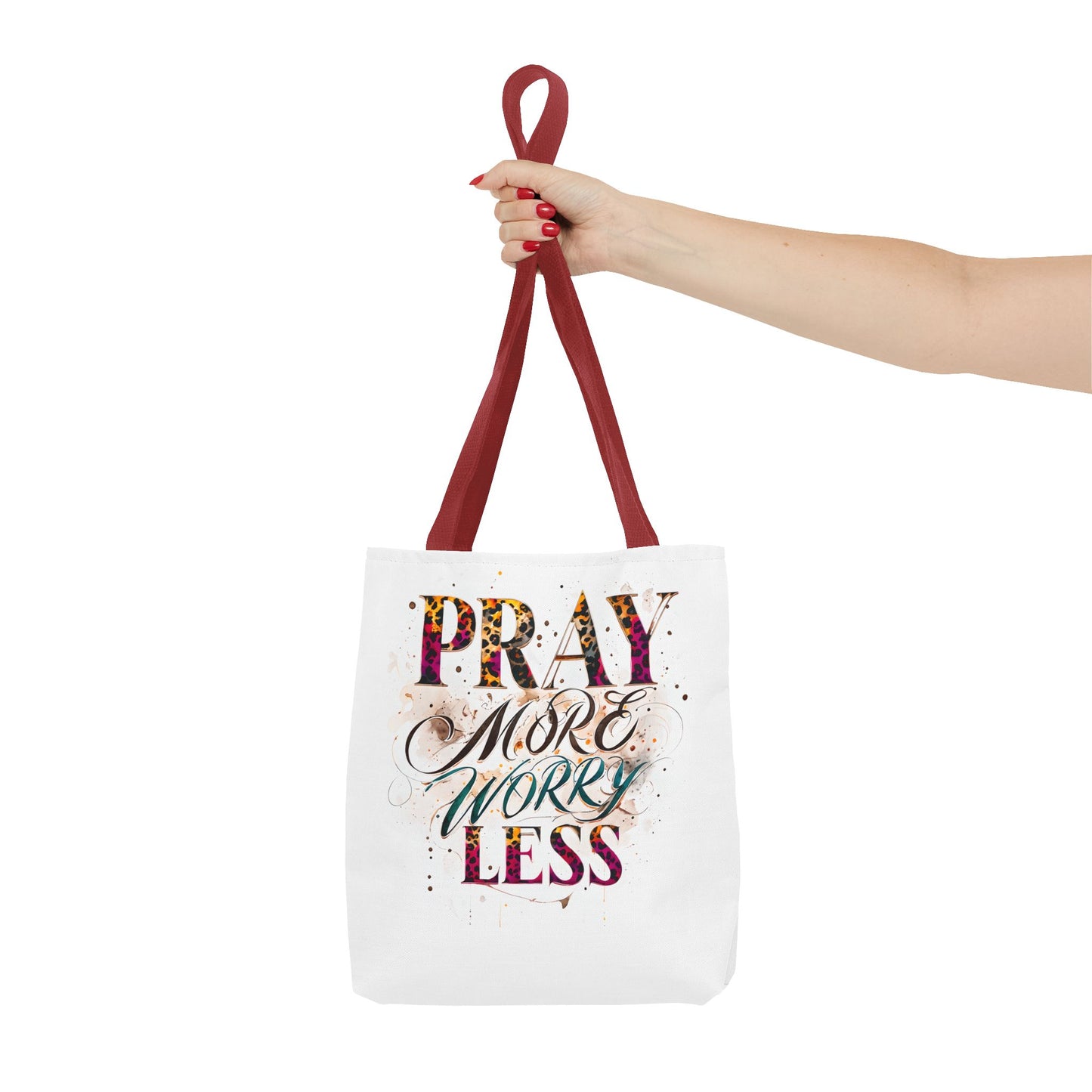 Inspirational Tote Bag - Pray More Worry Less, Motivational Gift, Everyday Use, Eco-Friendly Bag, Affirmation Bag, Prayer Tote