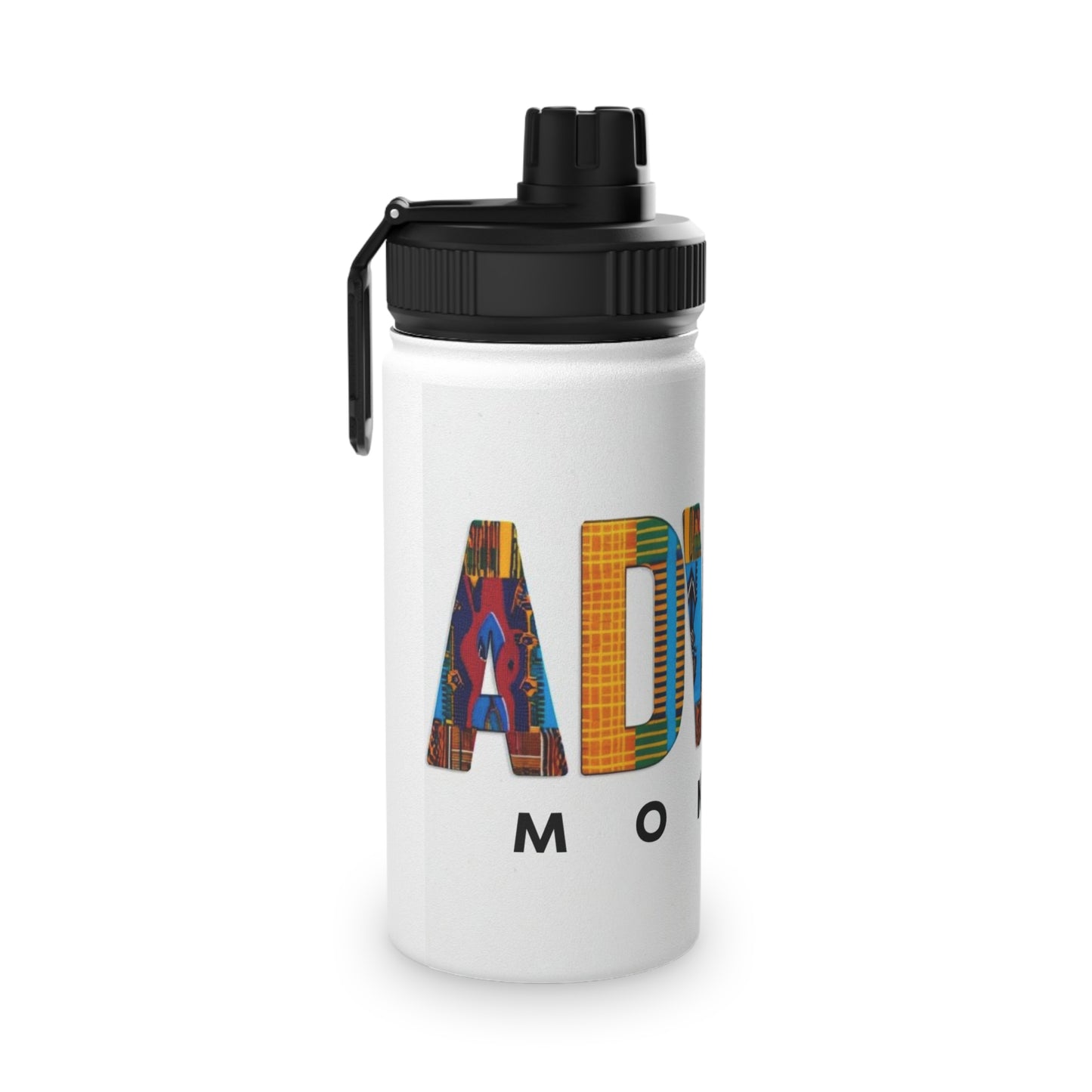 Artistic Stainless Steel Water Bottle - Colorful Afrocentric Design, Stylish Sports Lid, Eco-Friendly Hydration, Travel Accessory,