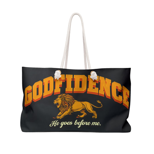 Godfidence Weekender Bag - Motivational Tote for Travel, Gym, Weekend Getaways, Library, Gifts