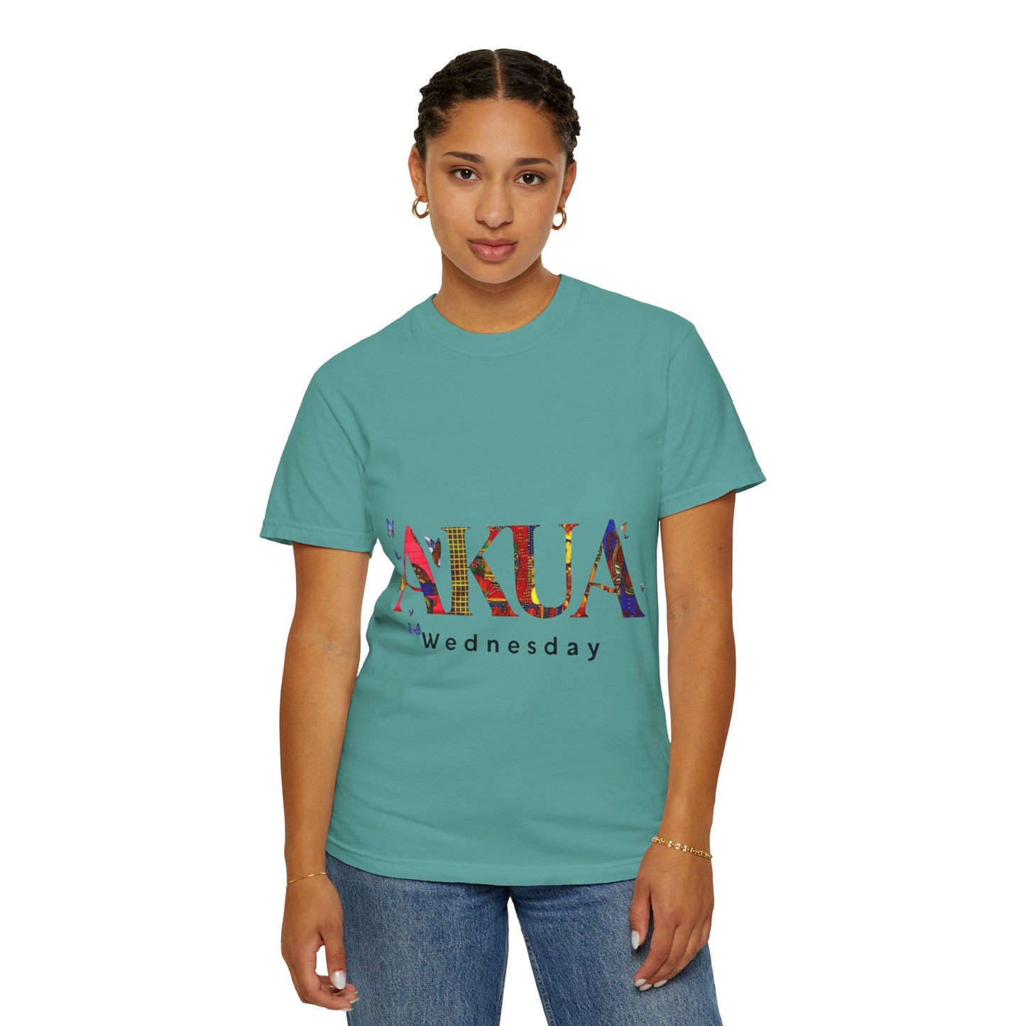 Colorful 'AKUA Wednesday' Unisex Garment-Dyed T-Shirt | Casual Wear, Graphic Tee, Street Style, Unique Gift, Daily Wear