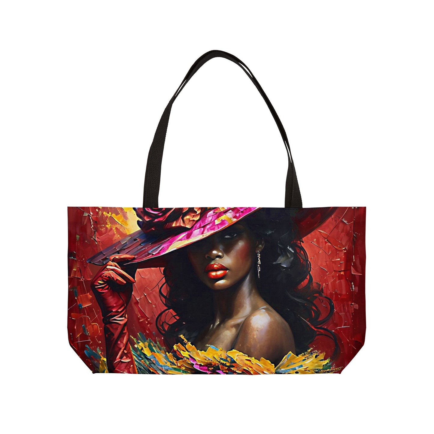 Lady Wearing Cap Weekender Tote Bag | Stylish Travel Bag, Vacation Tote, Beach Carryall, Fitness Organizer, Gift for Travelers