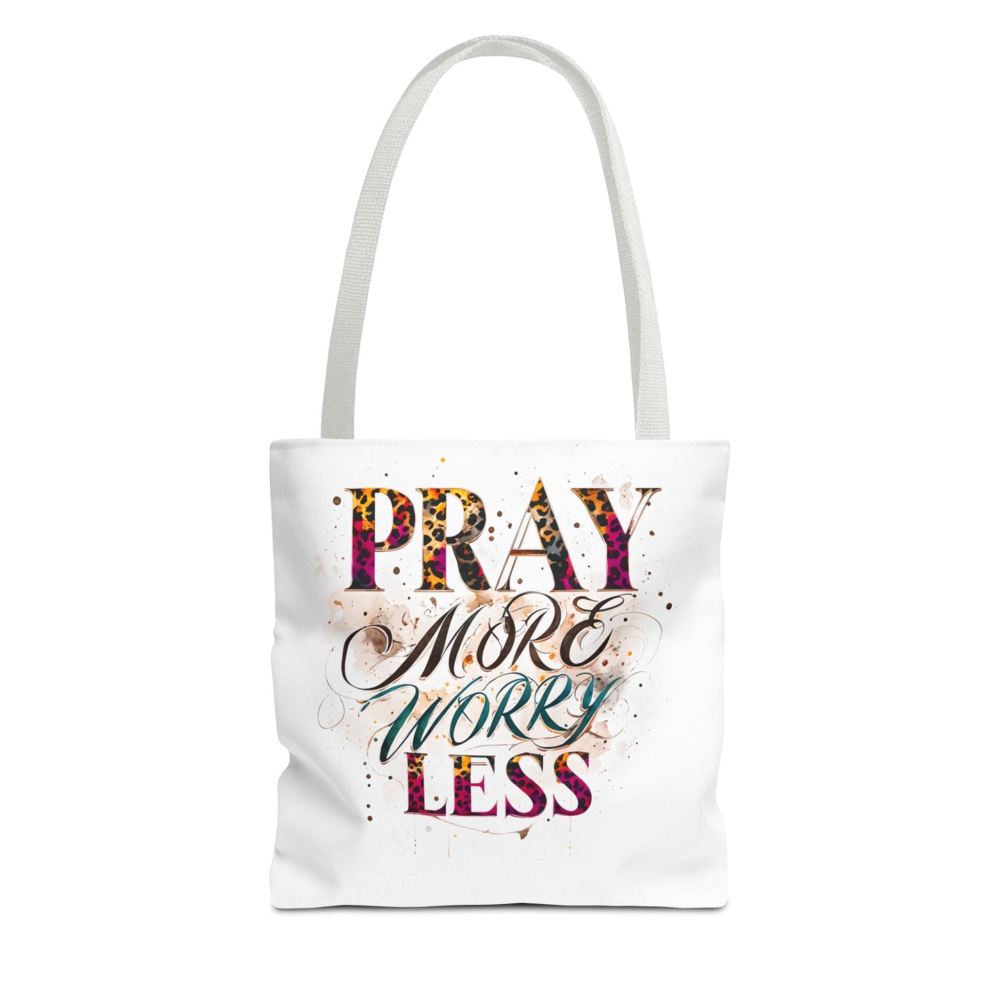 Inspirational Tote Bag - Pray More Worry Less, Motivational Gift, Everyday Use, Eco-Friendly Bag, Affirmation Bag, Prayer Tote