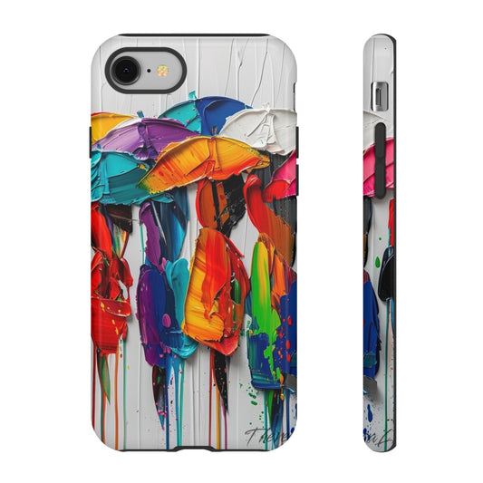 Colorful Umbrella Phone Case - Vibrant Protective Cover for iPhones, Art Lovers Gift, Unique Phone Accessory, Fun Rainy Day Decor