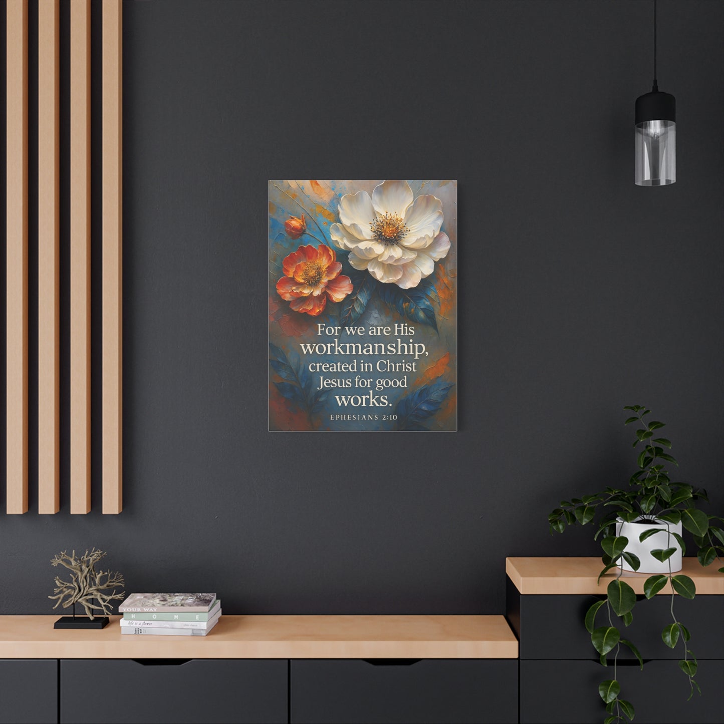 Floral Canvas Art Print, Inspirational Wall Decor for Home, Church, and Gift Giving, Christian Artwork, Meaningful Christian Gift