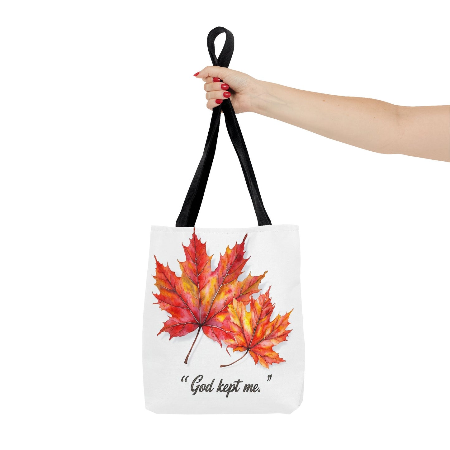 Autumn Leaves Tote Bag, God Kept Me Quote, Fall Accessories, Eco-Friendly Shopping Bag, Seasonal Gift, Canvas Bag