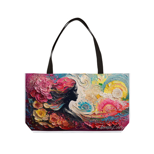 Vibrant Floral Weekender Tote Bag - Perfect for Travel, Beach Days, Yoga, Gifts, and Weekend Getaways
