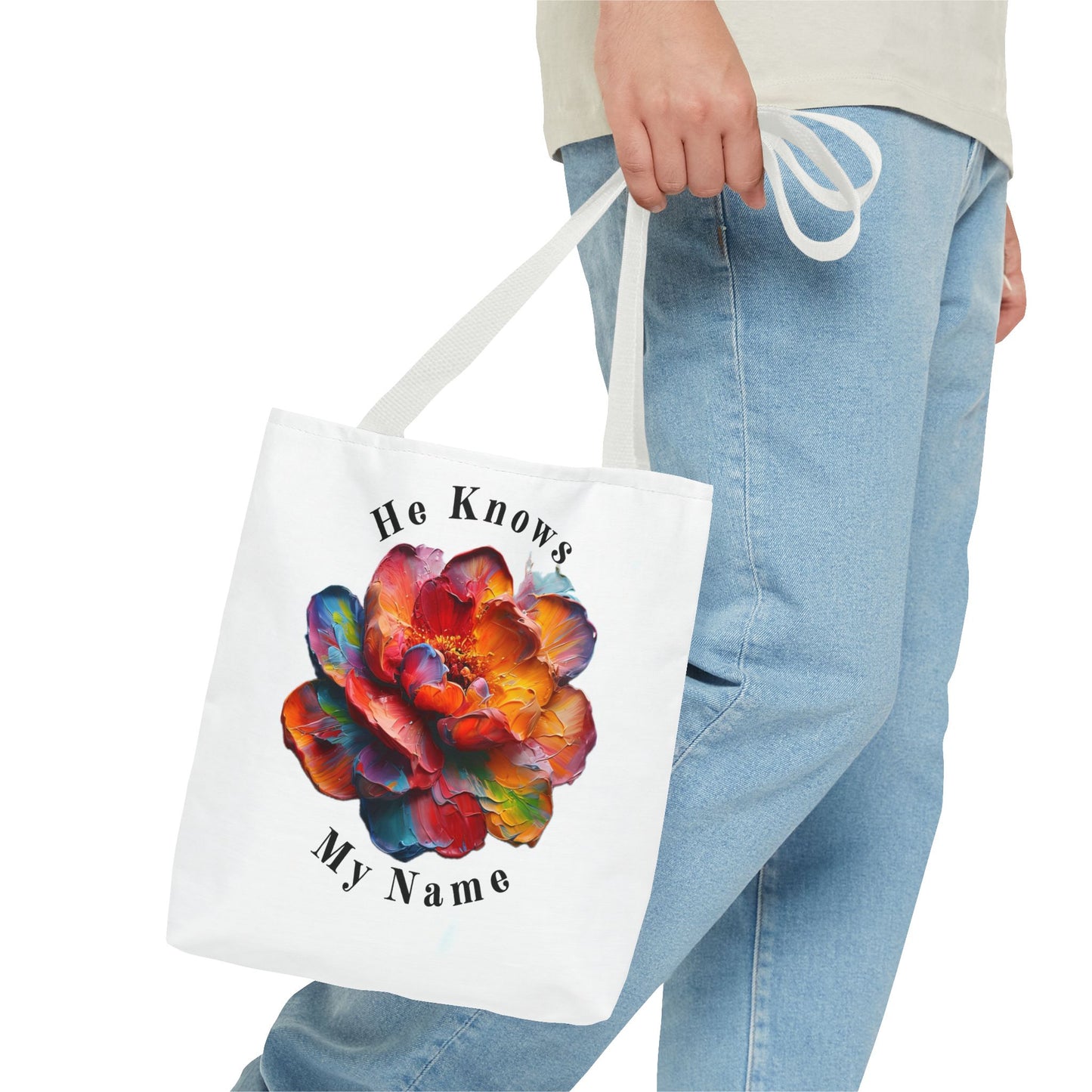 Flower Tote Bag with Inspirational Quote - Perfect for Everyday Use, Weekend Getaways, Gifts, Eco-Friendly Alternative, Floral Design