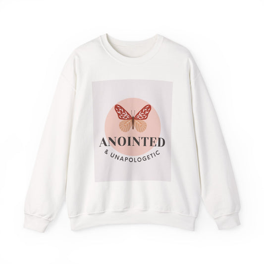 Butterfly Graphic Sweatshirt - Anointed & Unapologetic, Cozy Apparel, Gift for Her, Inspirational Fashion, Fall Outfit
