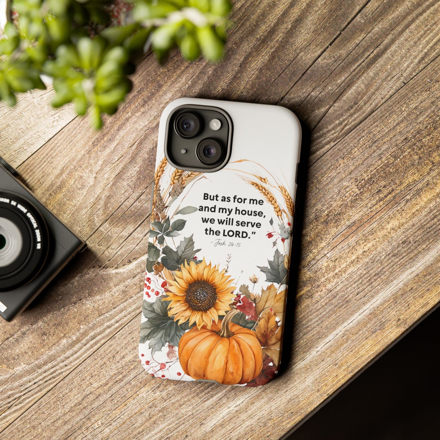Fall-Themed Phone Case, Cozy Autumn Decor, Inspirational Quote, Pumpkin Design, Gift for Him or Her