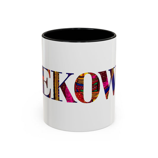 Vibrant Accent Coffee Mug with Colorful Text Design, Perfect Gift for Coffee Lovers, Home Decor, Brighten Up Your Morning