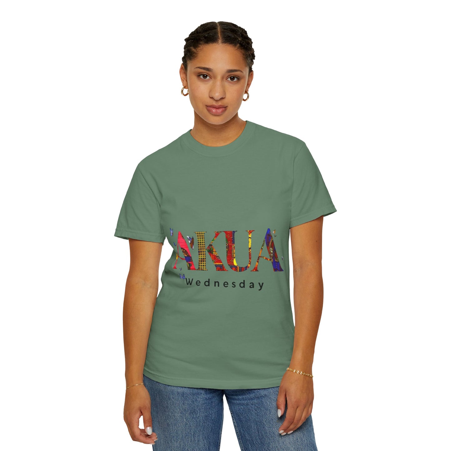 Colorful 'AKUA Wednesday' Unisex Garment-Dyed T-Shirt | Casual Wear, Graphic Tee, Street Style, Unique Gift, Daily Wear