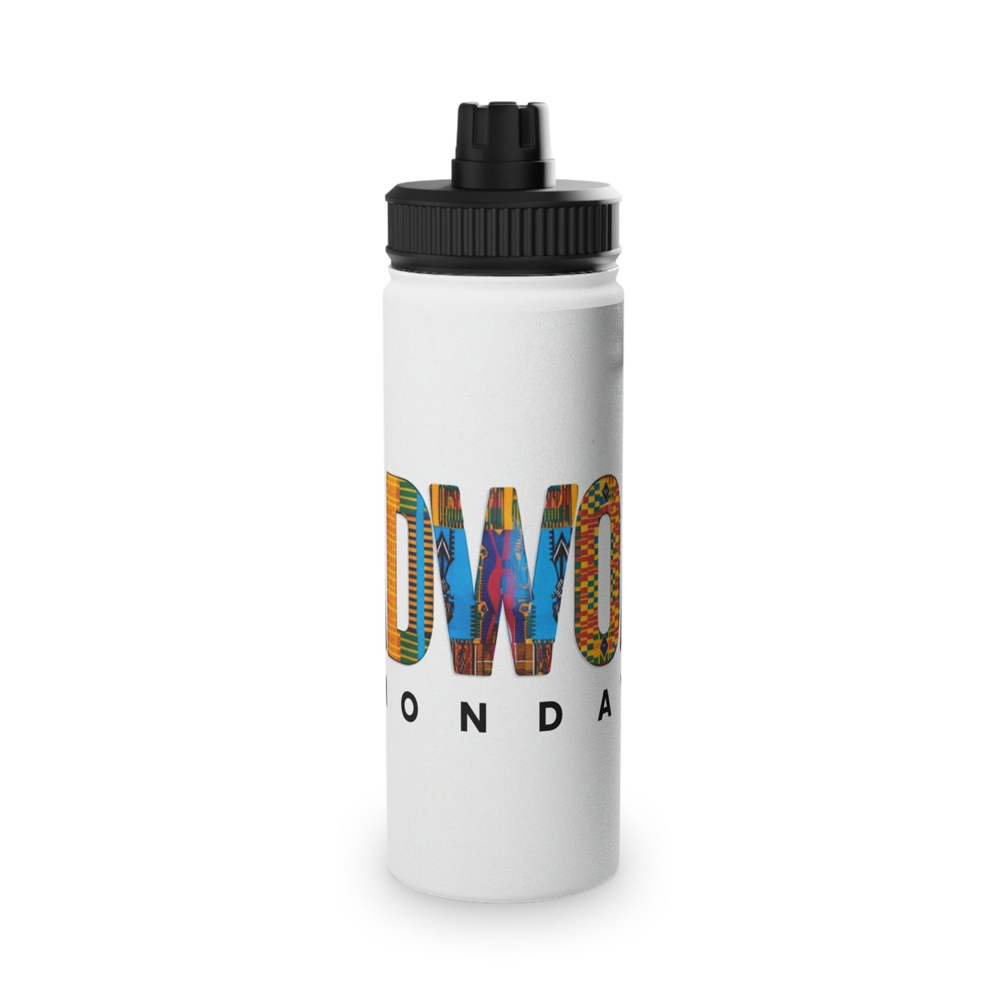 Artistic Stainless Steel Water Bottle - Colorful Afrocentric Design, Stylish Sports Lid, Eco-Friendly Hydration, Travel Accessory,
