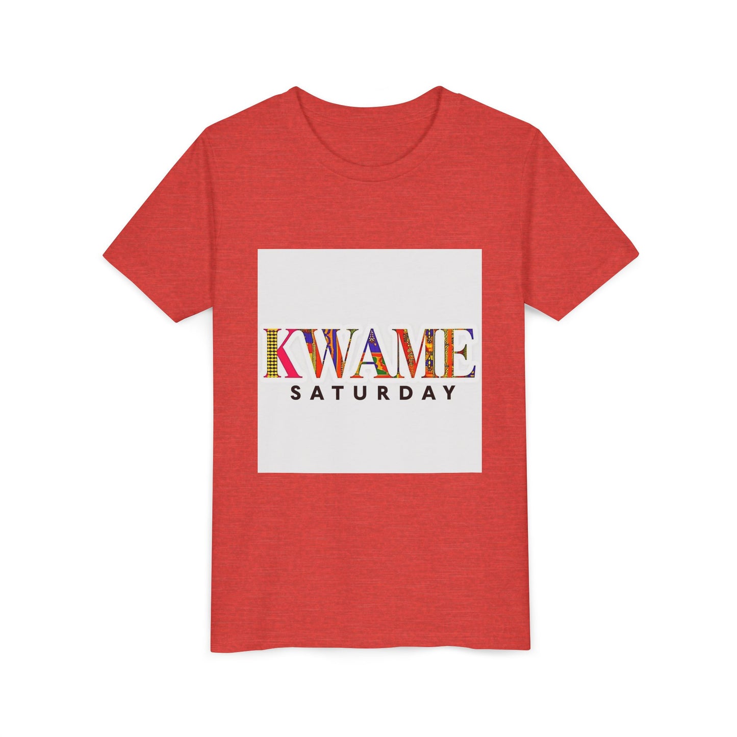 Colorful Kwame Saturday Youth Tee, Kids Celebration Shirt, Birthday Gift, Fun Day Outwear, Vibrant Short Sleeve Top