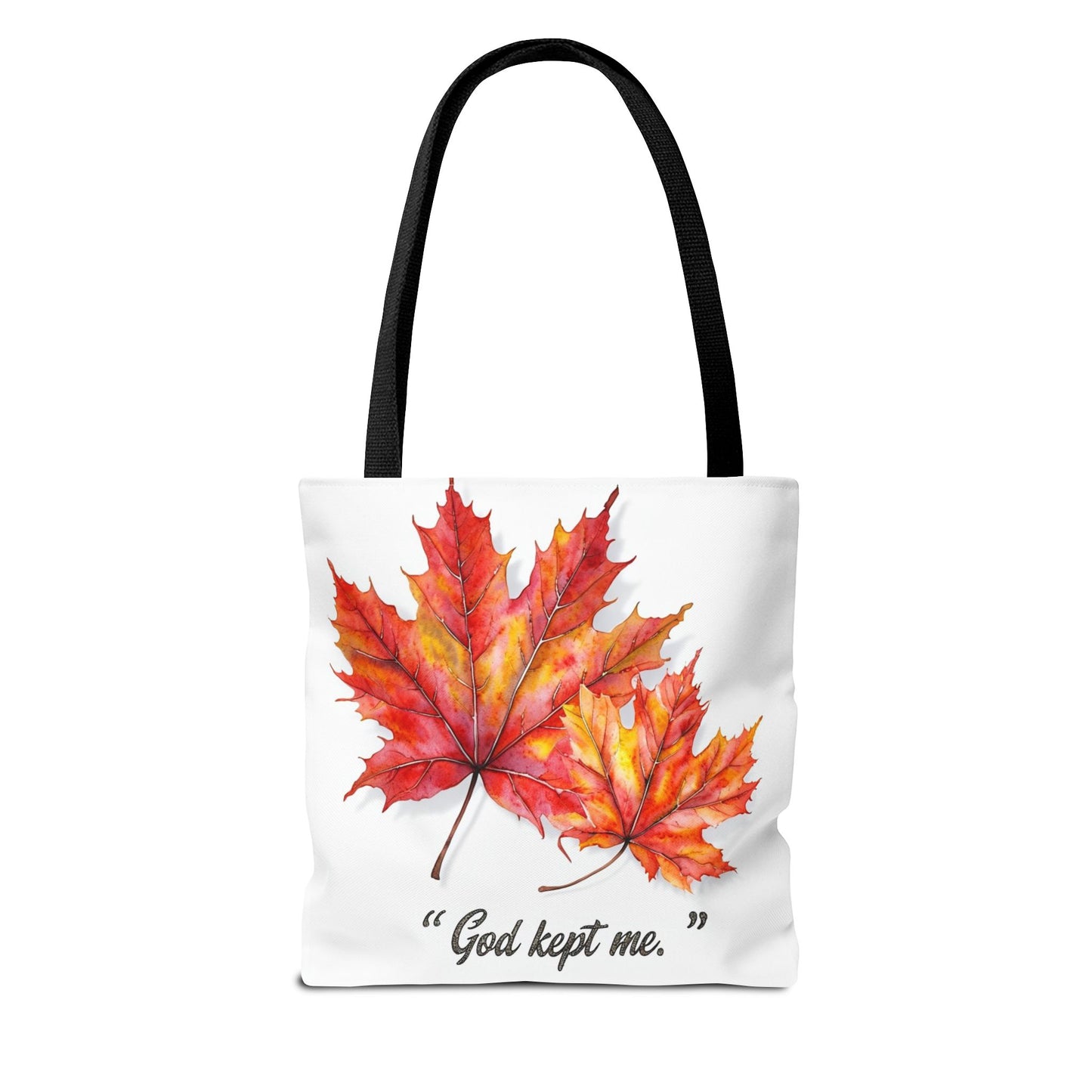 Autumn Leaves Tote Bag, God Kept Me Quote, Fall Accessories, Eco-Friendly Shopping Bag, Seasonal Gift, Canvas Bag
