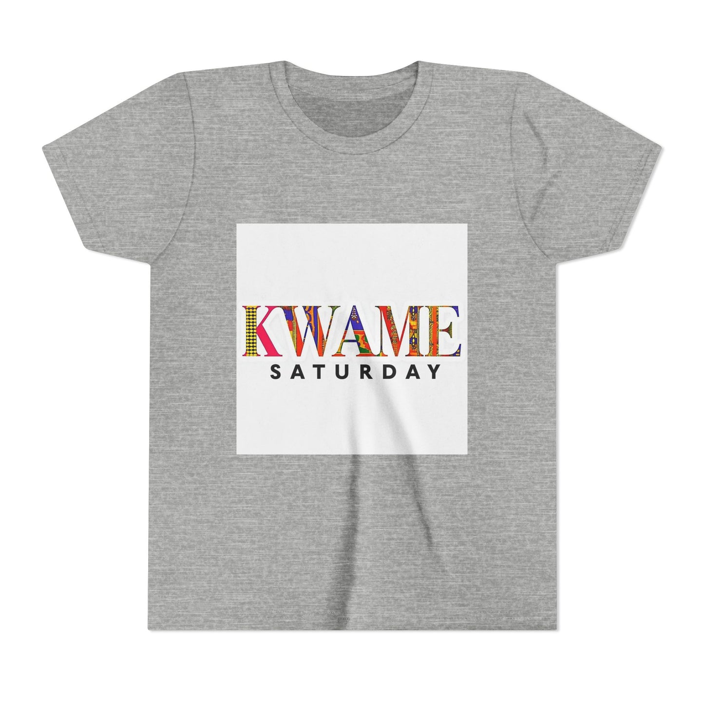 Colorful Kwame Saturday Youth Tee, Kids Celebration Shirt, Birthday Gift, Fun Day Outwear, Vibrant Short Sleeve Top