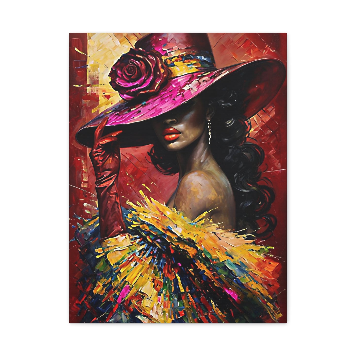 Canvas Wall Art Lady Wearing Cap