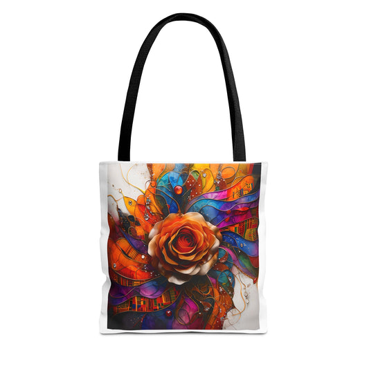 Vibrant Floral Tote Bag, Colorful Flower Design, Reusable Shopping Bag, Bohemian Style, Gift for Her, Art Tote