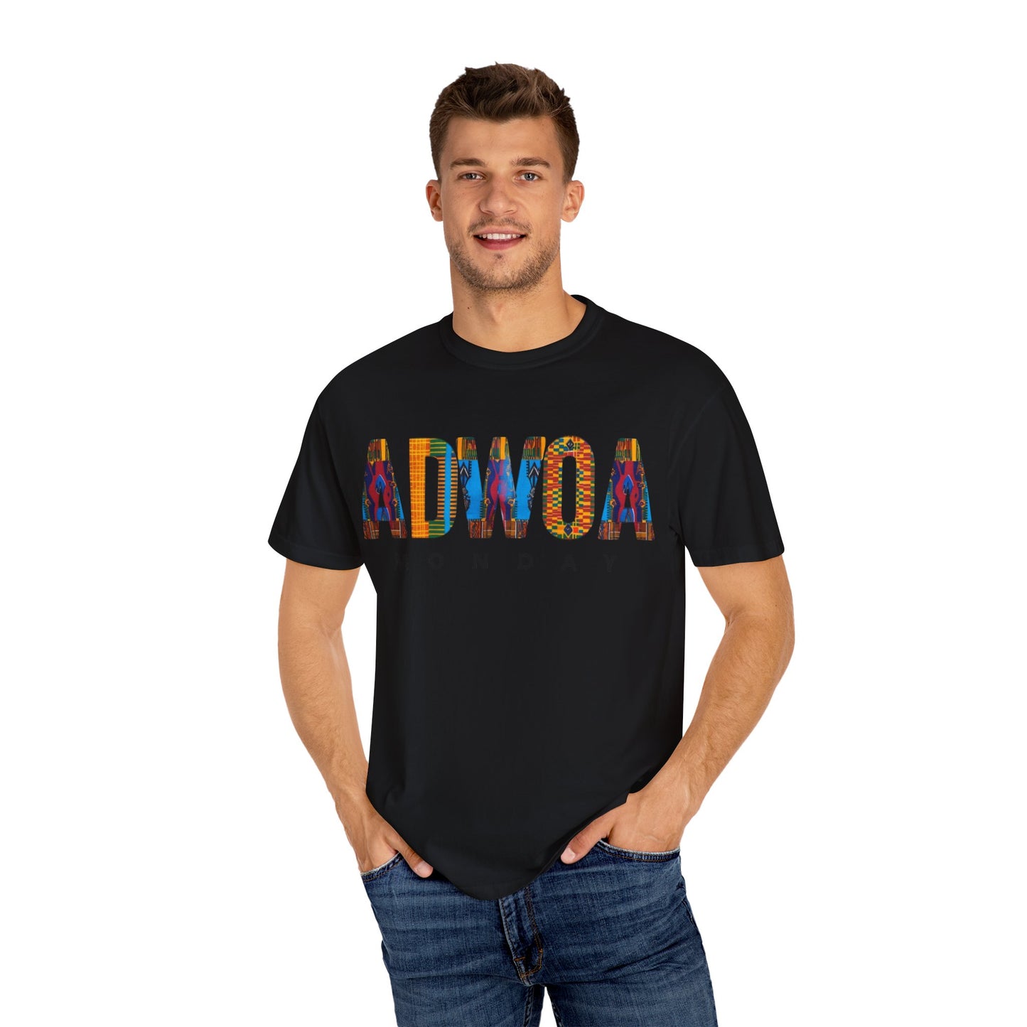 Vibrant Unisex T-Shirt - ADWOA MONDAY Graphic Tee, Casual Wear, Gift for Him/Her, Everyday Style, Unique Graphic Shirt, Fashion Statement