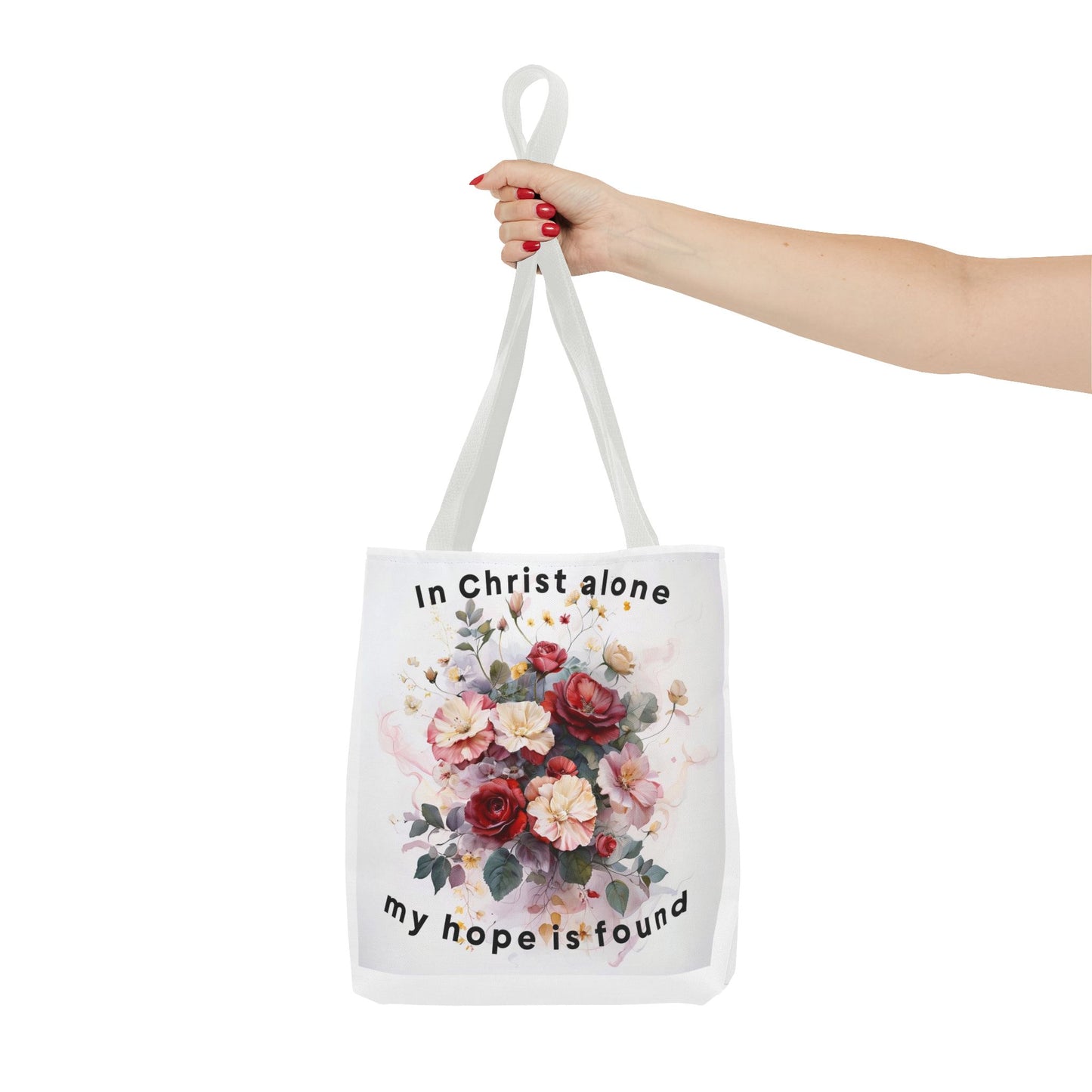 Floral Inspirational Tote Bag, Faith-Based Bag, Christian Gift, Everyday Carryall, Motivational Shopping Tote