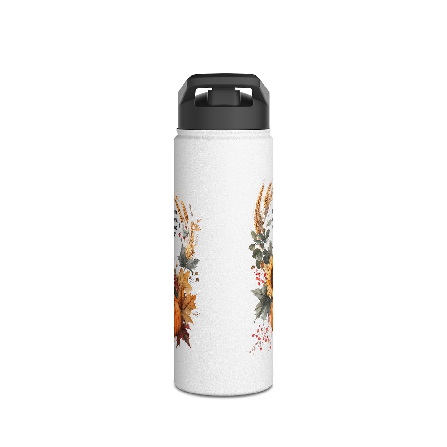 Floral Stainless Steel Water Bottle, Eco-friendly Hydration, Sunflower Design, Travel Mug, Gift for Nature Lovers, Outdoor Gear