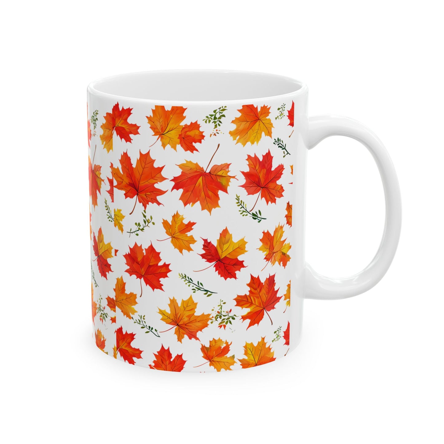 Autumn Leaves Ceramic Mug, Fall Coffee Cup, Thanksgiving Gift, Cozy Home Decor, Seasonal Drinkware