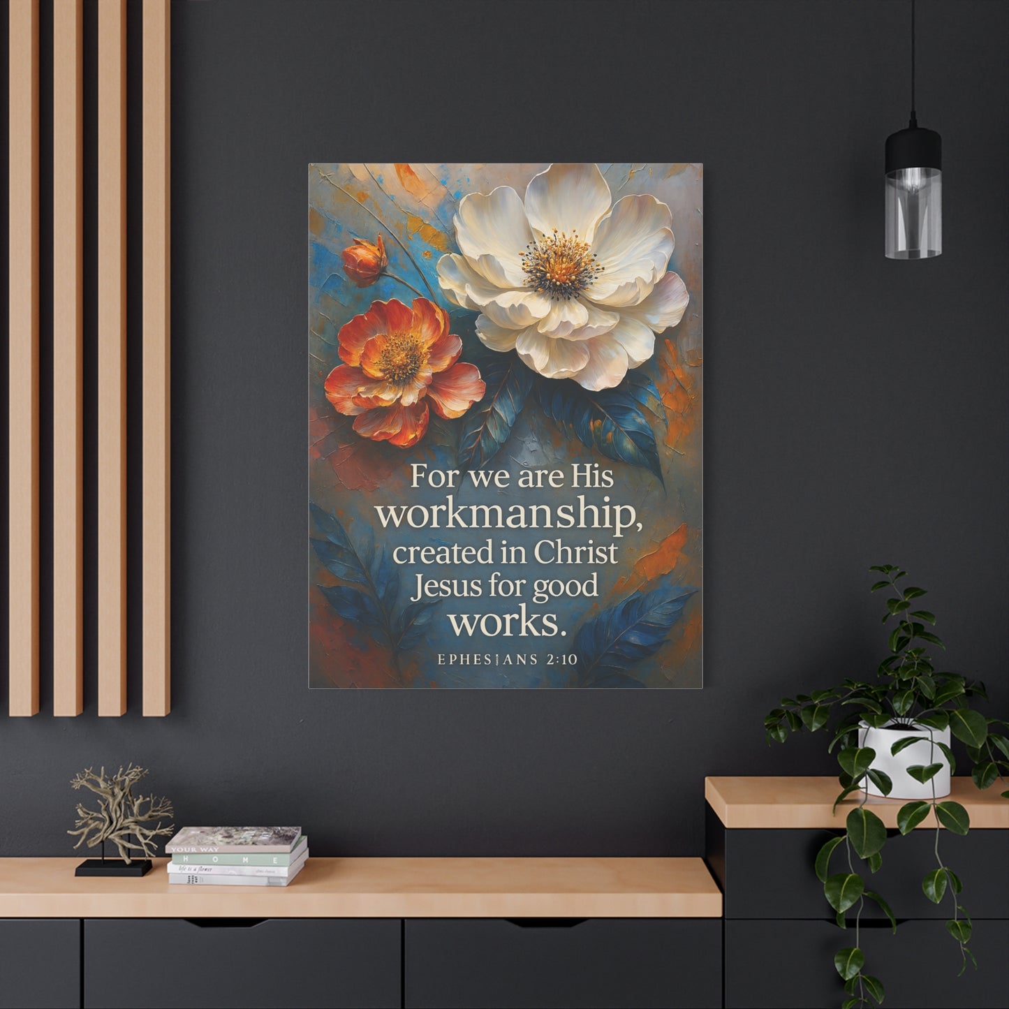 Floral Canvas Art Print, Inspirational Wall Decor for Home, Church, and Gift Giving, Christian Artwork, Meaningful Christian Gift