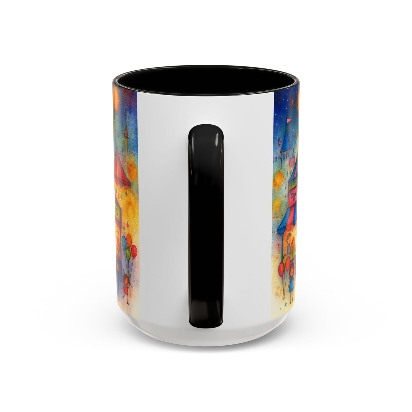 Whimsical Carnival Mug with Colorful Fairground Design, Perfect for Coffee Lovers, Gifts for Festivals, Cute Art Mug, Tea Cup