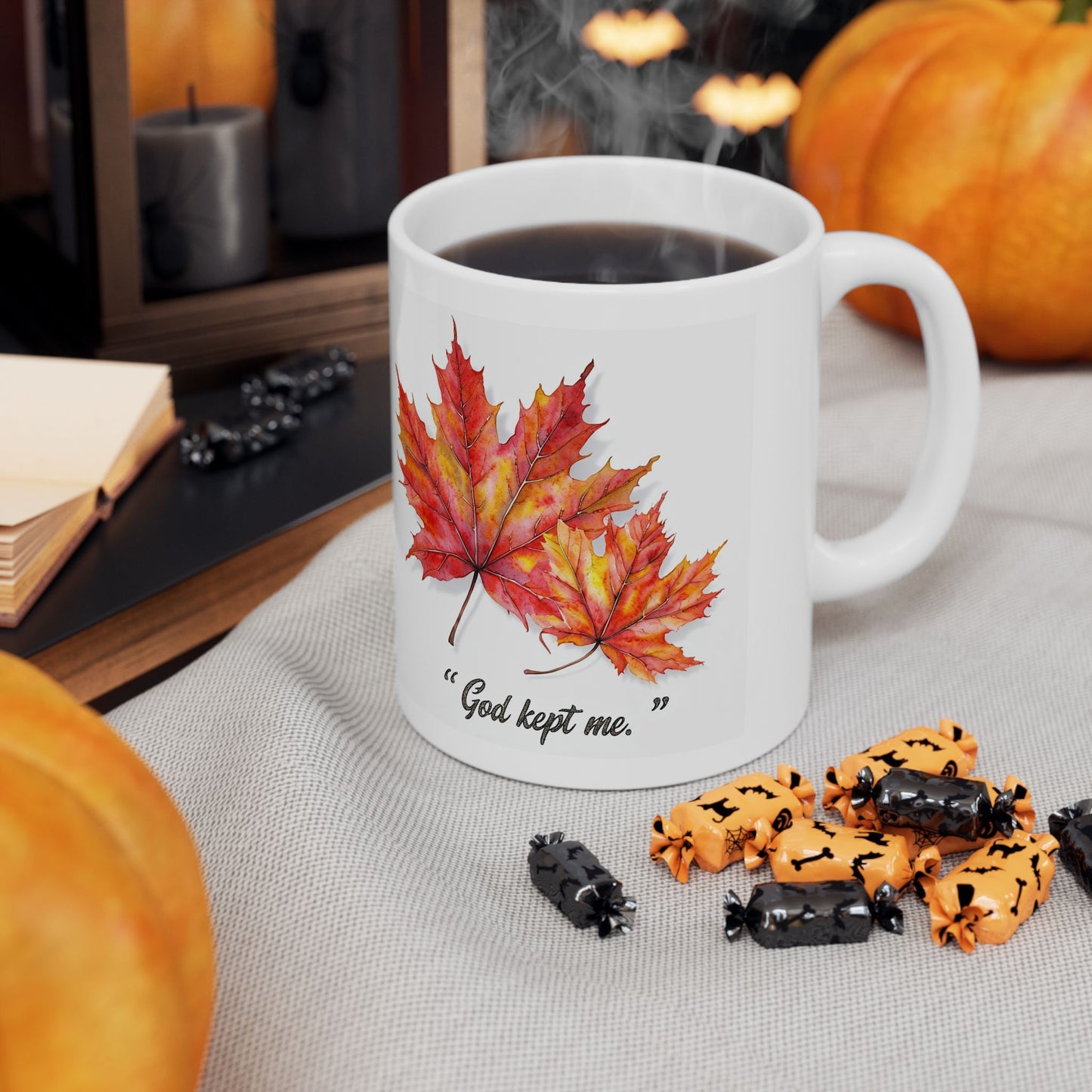 Autumn Leaf Ceramic Mug, Cozy Coffee Cup, Fall Decor, Gift for Nature Lovers, Seasonal Mug, Thanksgiving Gift