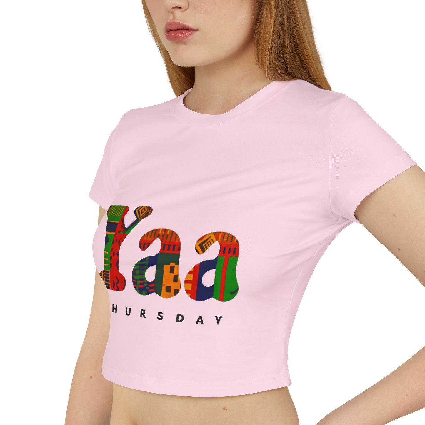 Colorful Yaa Thursday Women's Baby Tee, Cute Graphic Shirt, Motivational Crop Top, Gifts for Her, Everyday Wear, Trendy Fashion