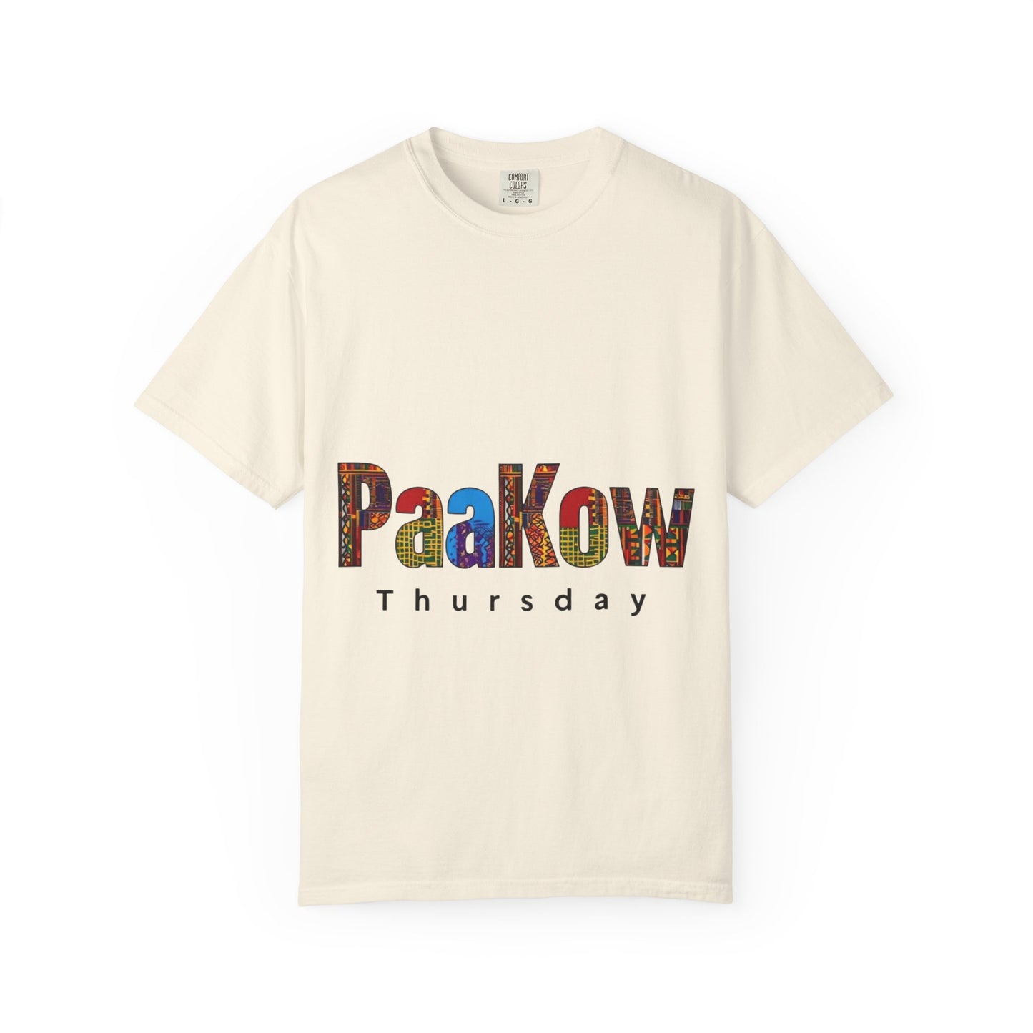 Garment-Dyed T-Shirt with 'PaaKow Thursday' Design, Unisex Casual Tee, Colorful Graphic Tee, Everyday Wear, Gift for Friends