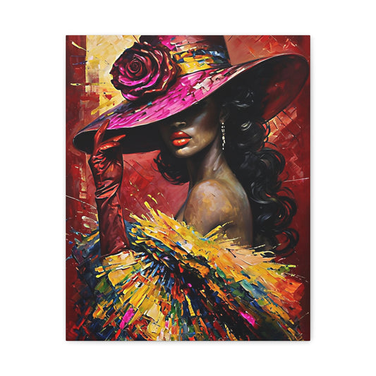 Canvas Wall Art Lady Wearing Cap
