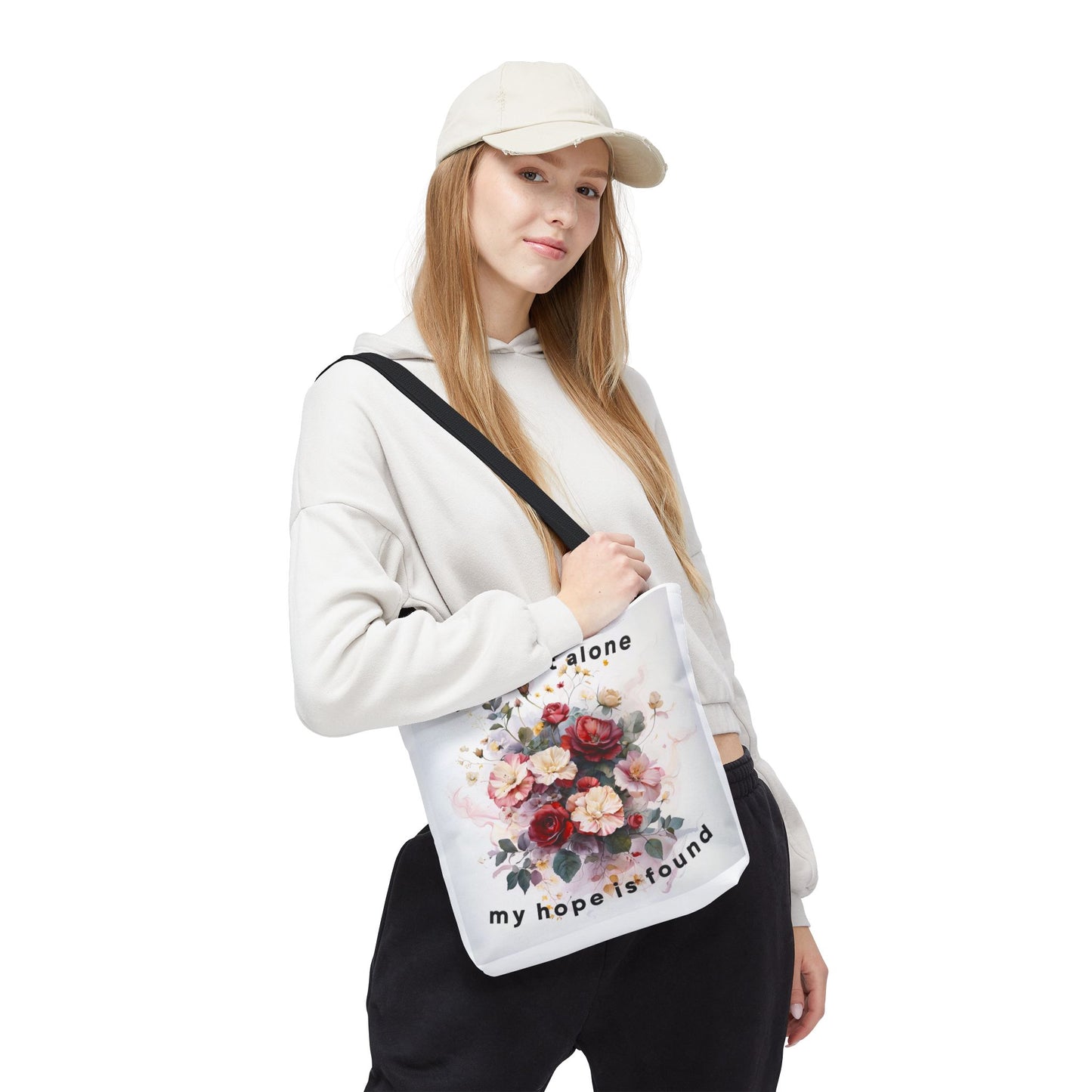 Floral Inspirational Tote Bag, Faith-Based Bag, Christian Gift, Everyday Carryall, Motivational Shopping Tote