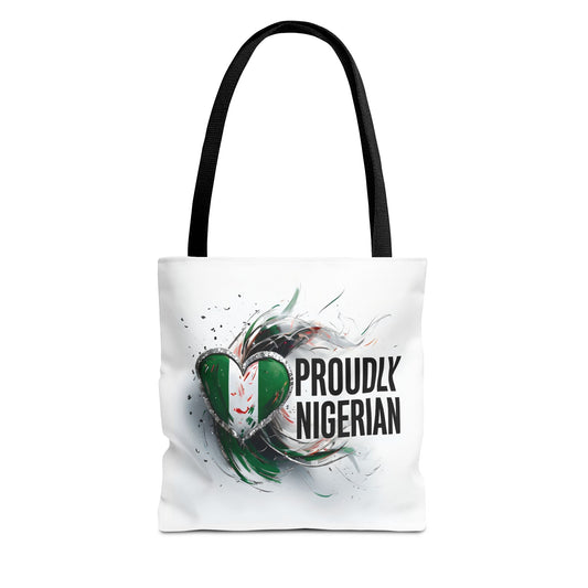 Proudly Nigerian Tote Bag | Eco-Friendly Shopping Bag, Cultural Pride Accessory, Gift for Nigerians, Travel Bag, Canvas Carryall