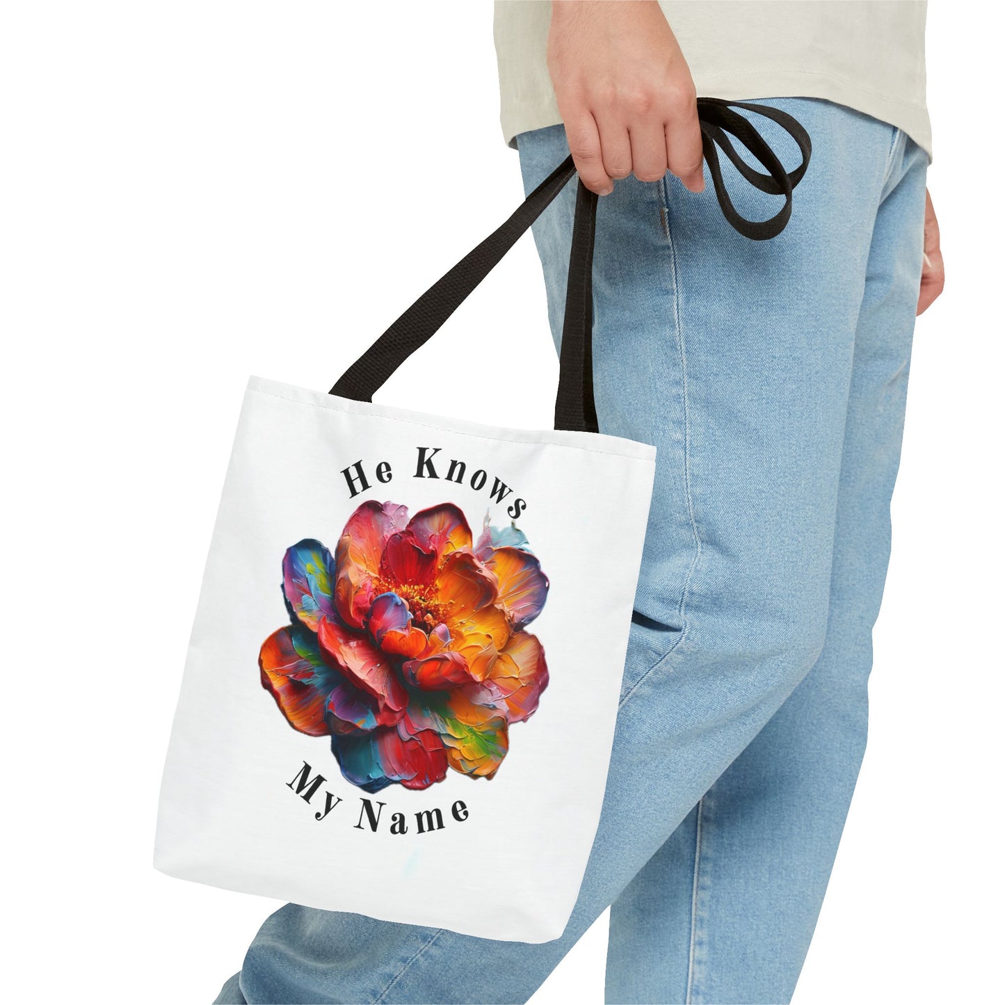 Flower Tote Bag with Inspirational Quote - Perfect for Everyday Use, Weekend Getaways, Gifts, Eco-Friendly Alternative, Floral Design