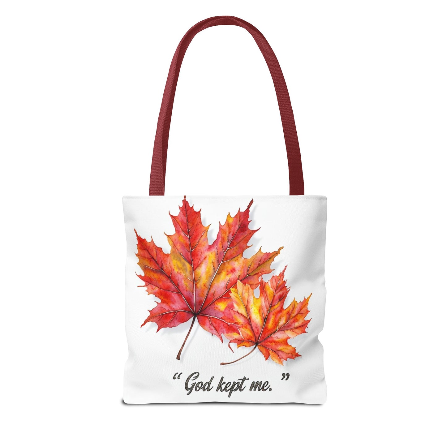 Autumn Leaves Tote Bag, God Kept Me Quote, Fall Accessories, Eco-Friendly Shopping Bag, Seasonal Gift, Canvas Bag