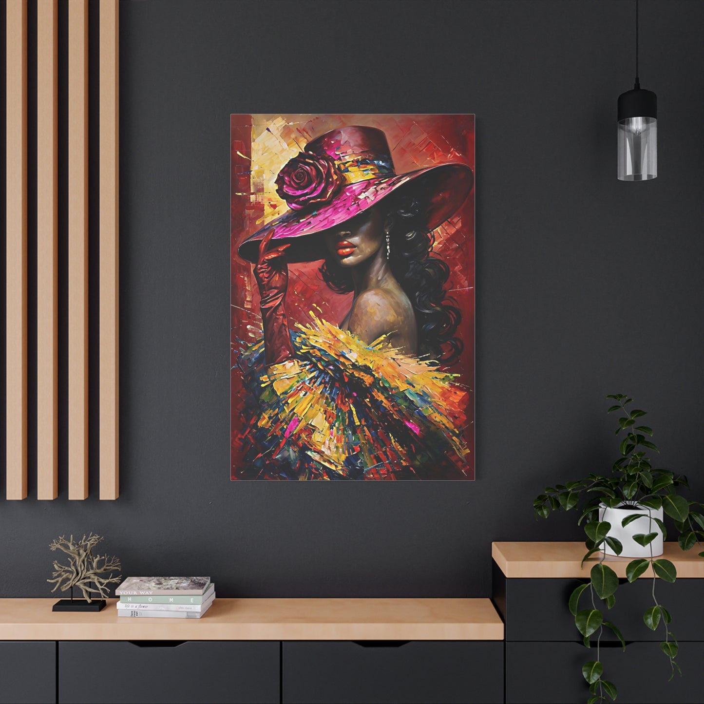 Canvas Wall Art Lady Wearing Cap