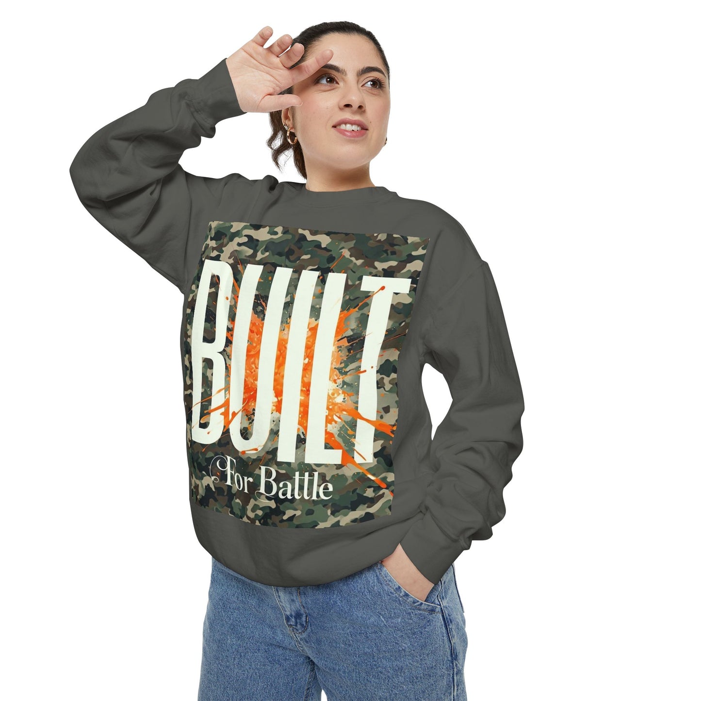 Battle-Ready Unisex Sweatshirt | Cozy Streetwear | Gift for Him or Her | Fall Fashion | Casual Wear | Camo Design