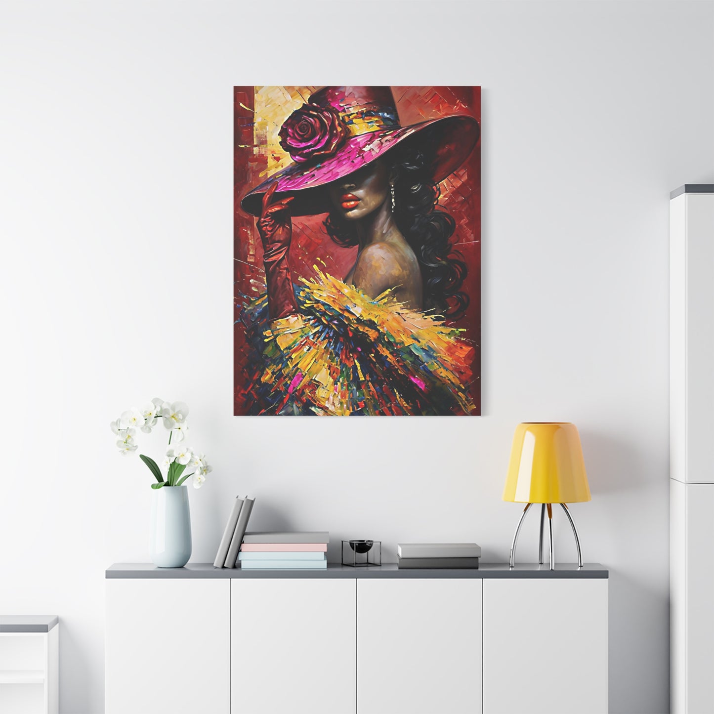 Canvas Wall Art Lady Wearing Cap